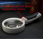 20X Magnifying Glass with LED Light - Double Lens, Acrylic, 80 mm Diameter, view 11