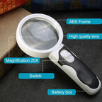 20X Magnifying Glass with LED Light - Double Lens, Acrylic, 80 mm Diameter, view 4
