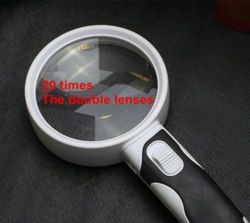 20X Magnifying Glass with LED Light - Double Lens, Acrylic, 80 mm Diameter, view 6