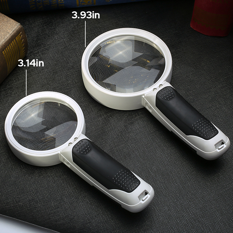 20X Magnifying Glass with LED Light - Double Lens, Acrylic, 80 mm Diameter, view 7
