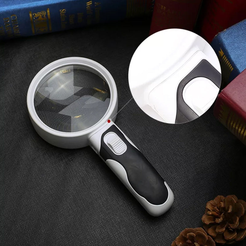 20X Magnifying Glass with LED Light - Double Lens, Acrylic, 80 mm Diameter