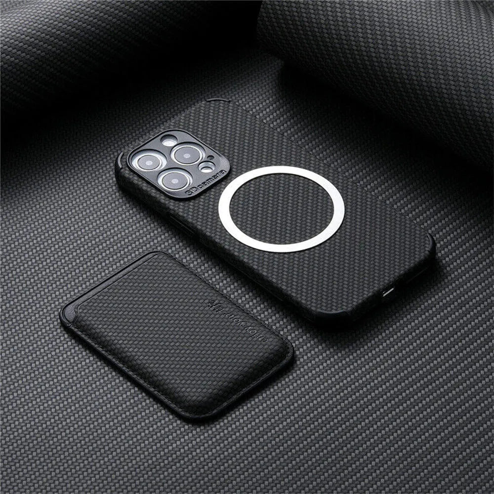 MagSafe Wallet Case for iPhone, Slim TPU and PU with Card Slot
