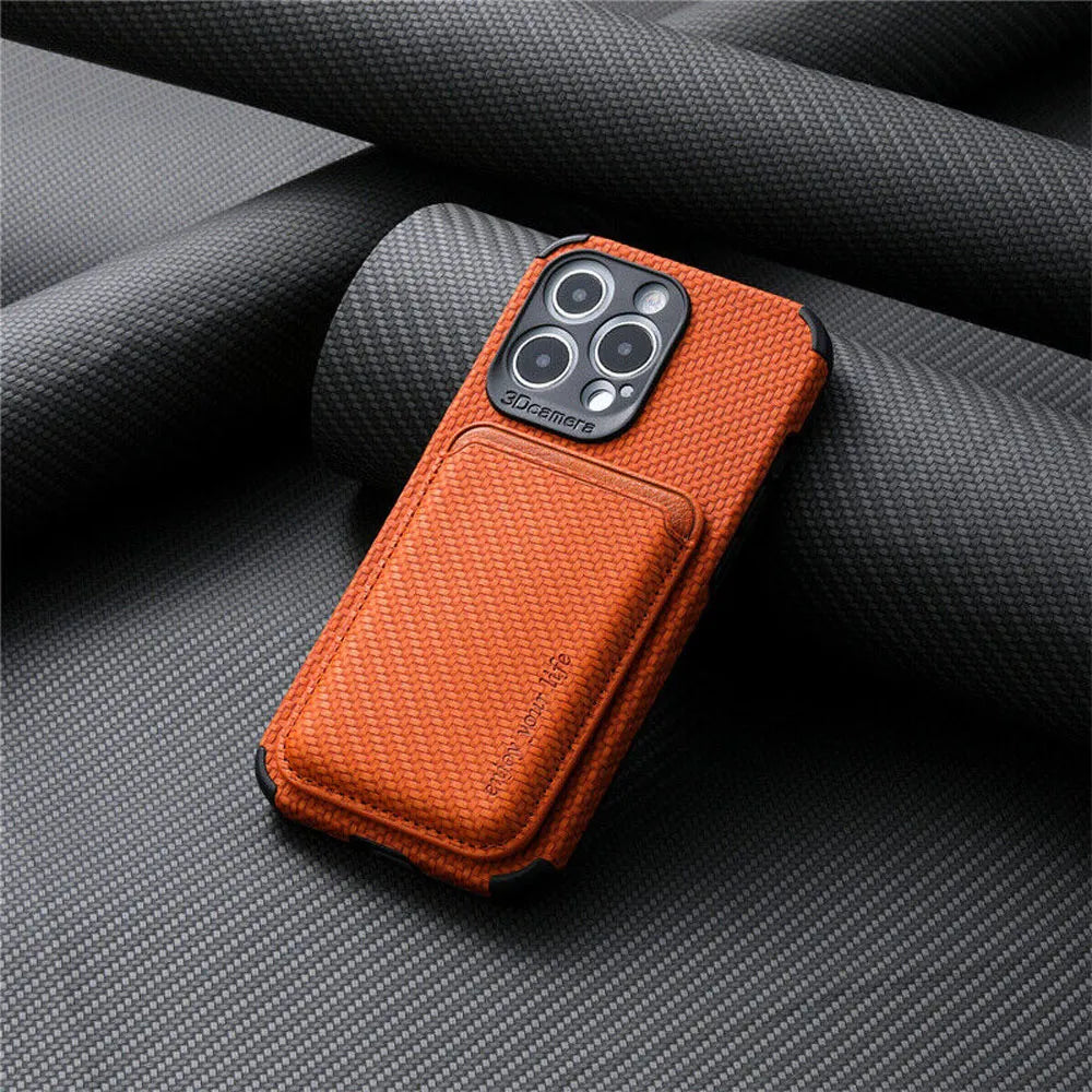 MagSafe Wallet Case for iPhone, Slim TPU and PU with Card Slot
