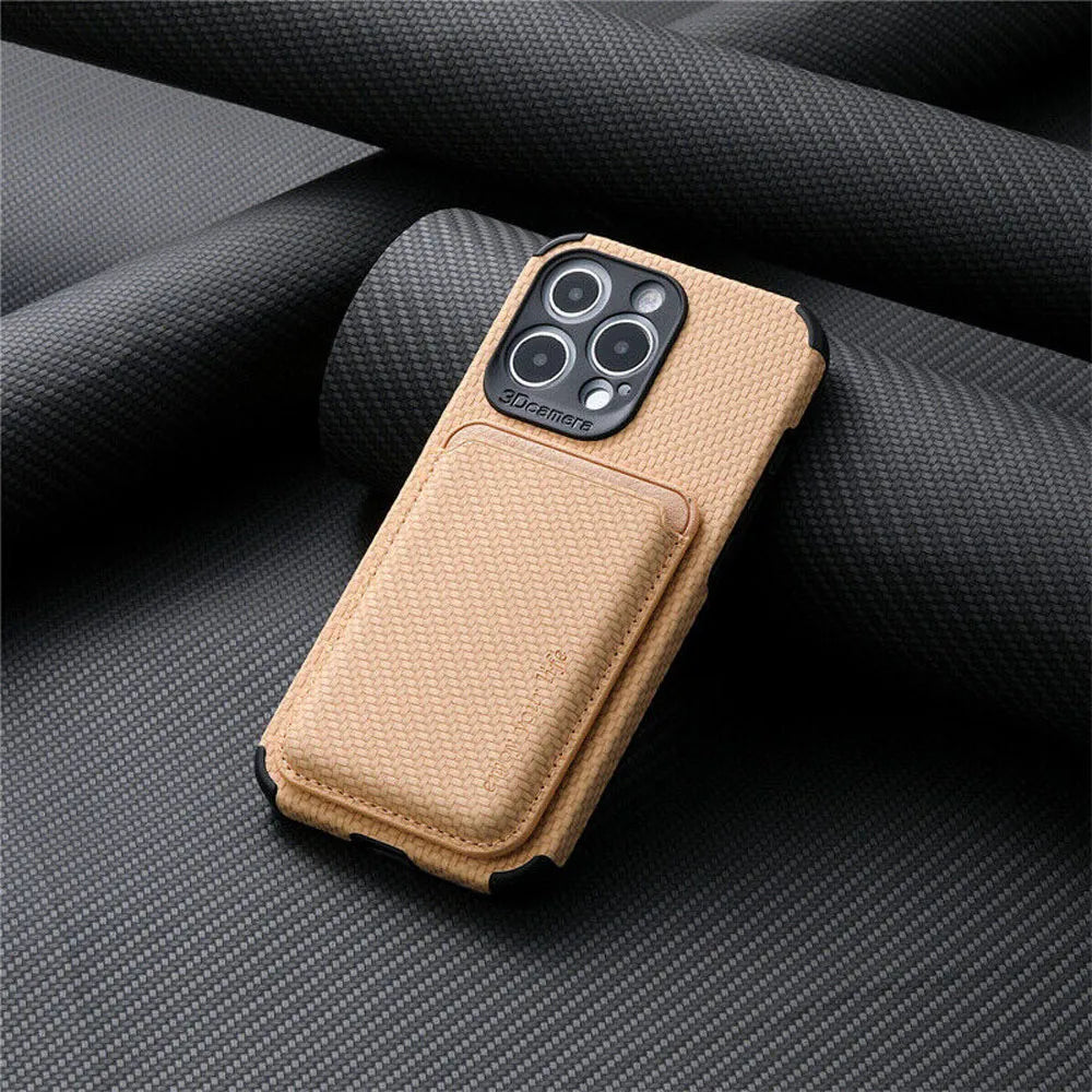 MagSafe Wallet Case for iPhone, Slim TPU and PU with Card Slot