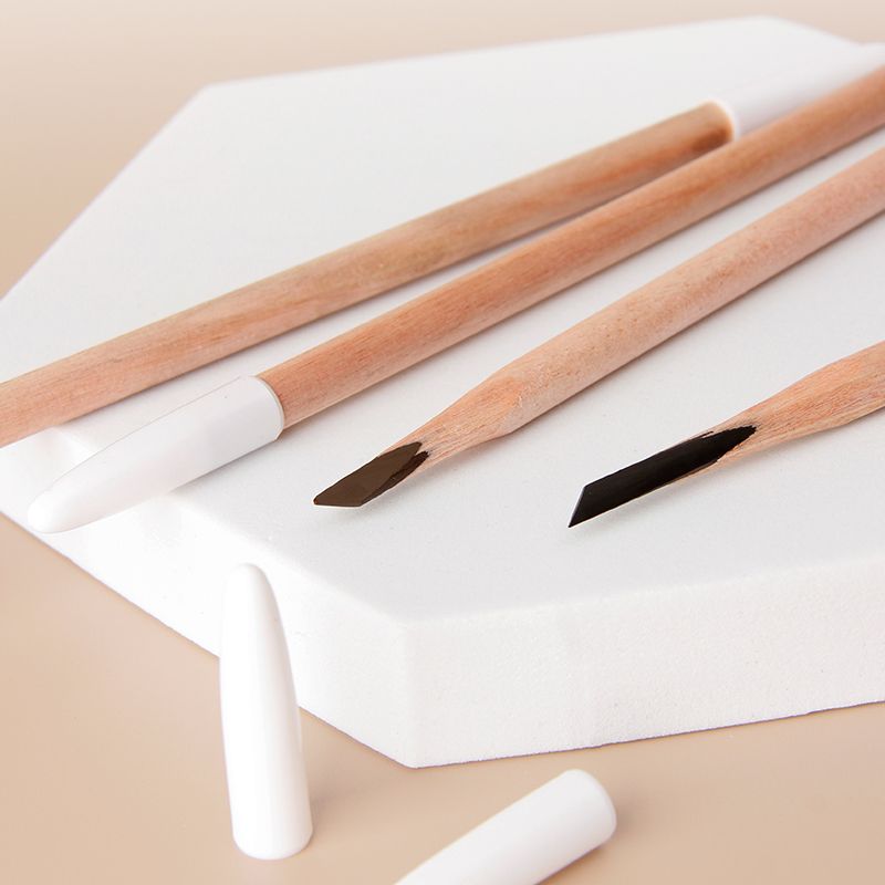 Waterproof Eyebrow Pencil Made of Wood - Natural Finish