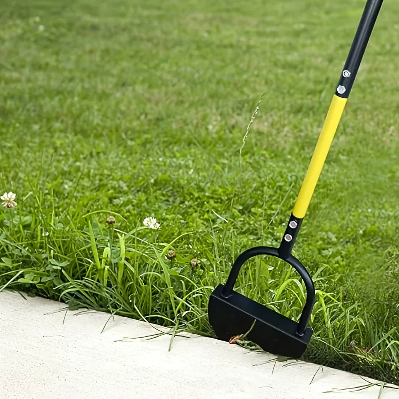 Manual Lawn Edger with Half-Moon Serrated Blade and Long Handle