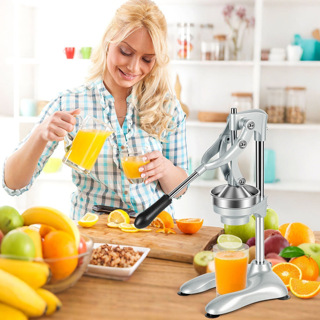 Manual Stainless Steel Citrus Press with Interchangeable Cones