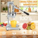 Manual Stainless Steel Citrus Press with Interchangeable Cones