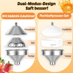 Manual Stainless Steel Citrus Press with Interchangeable Cones