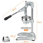 Manual Stainless Steel Citrus Press with Interchangeable Cones
