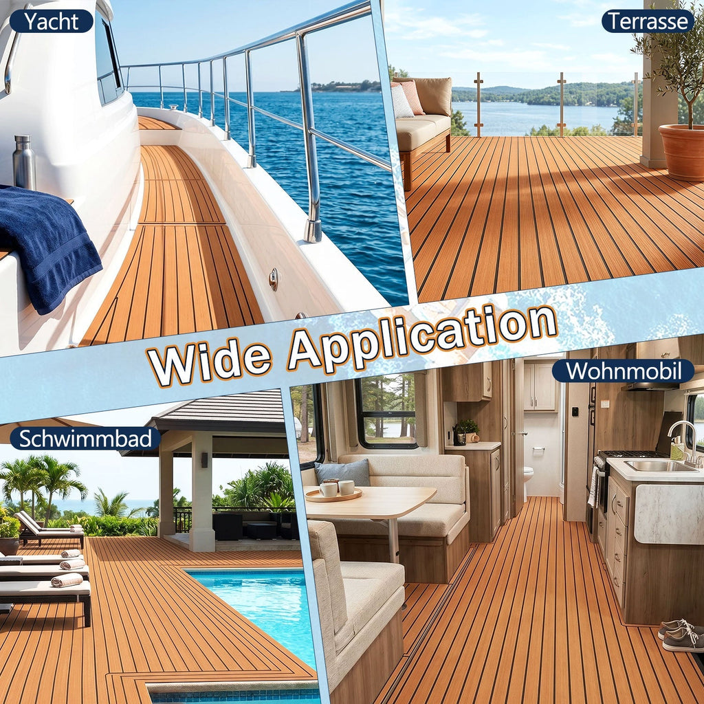 Boat EVA Teak Flooring Self-Adhesive - Brown or Grey, 240x45/60/90cm, view 10