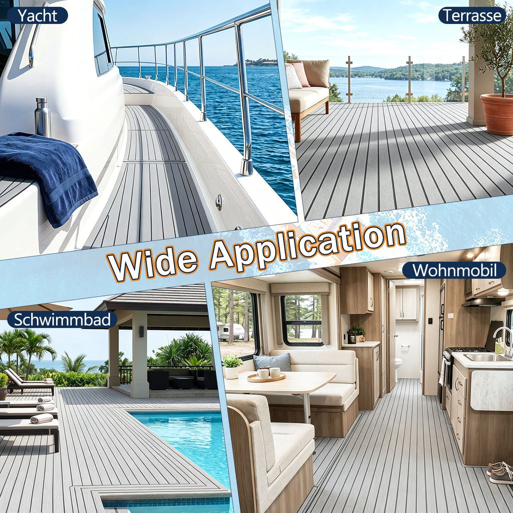 Boat EVA Teak Flooring Self-Adhesive - Brown or Grey, 240x45/60/90cm, view 12