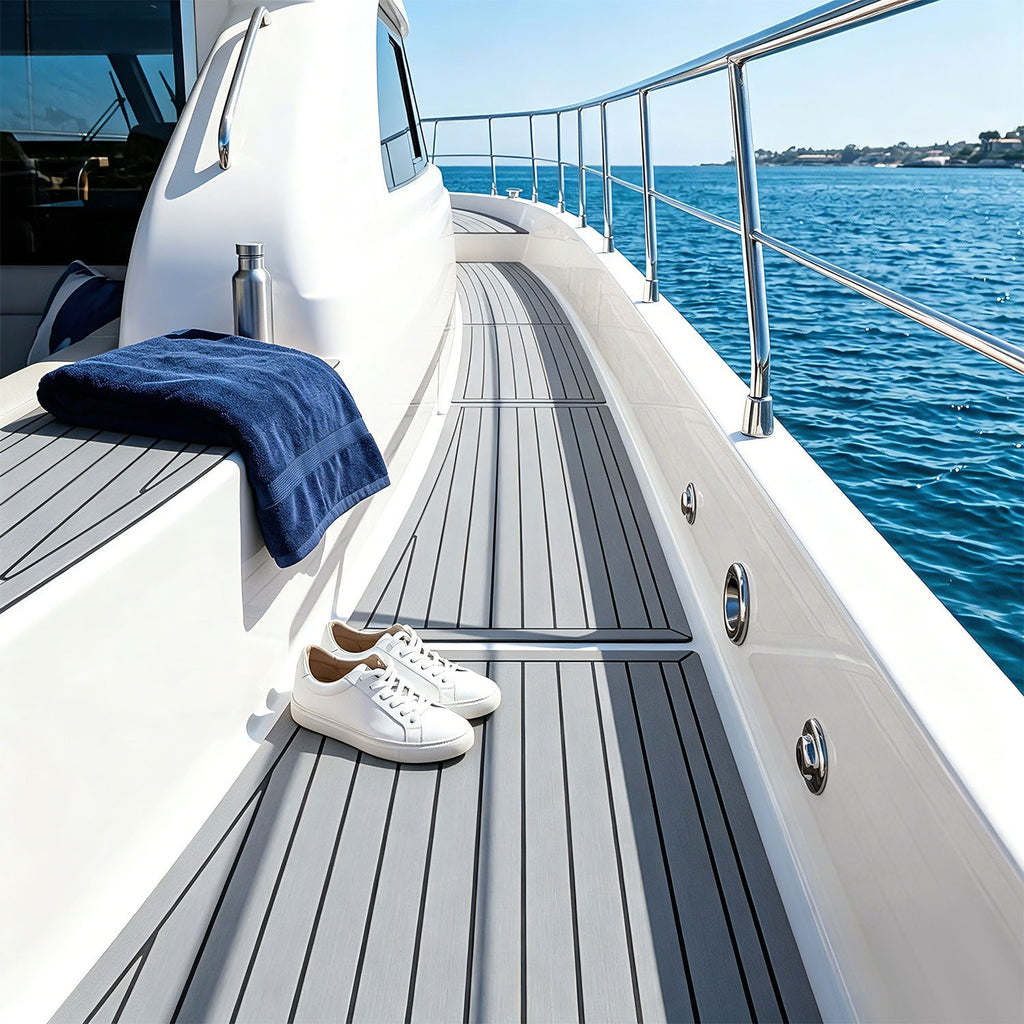 Boat EVA Teak Flooring Self-Adhesive - Brown or Grey, 240x45/60/90cm, view 13
