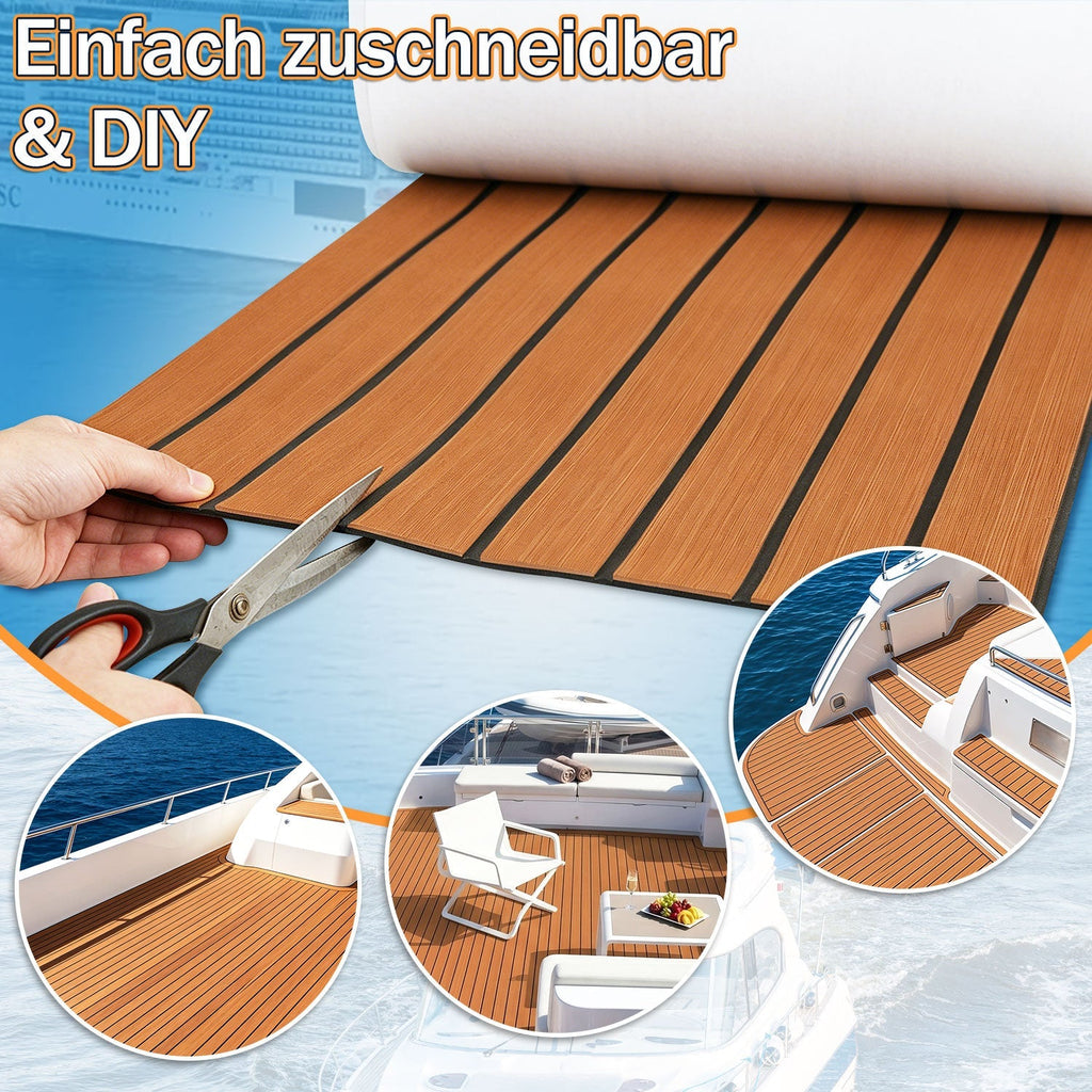 Boat EVA Teak Flooring Self-Adhesive - Brown or Grey, 240x45/60/90cm, view 3