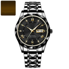 Men’s 40 mm Stainless Steel Day-Date Watch with Luminous Hands