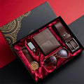 Men's Gift Set with Watch, Wallet, Leather Belt, Pen, Keychain, Glasses