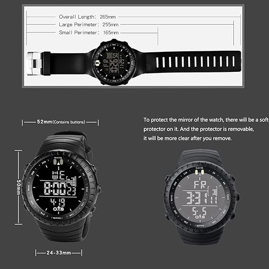 Men’s Digital Sports Watch with LED Backlight and Alarm