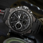 Men’s Military-Style Analogue-Digital Watch, 45 mm, Silicone Strap