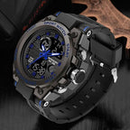 Men’s Military-Style Analogue-Digital Watch, 45 mm, Silicone Strap
