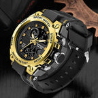 Men’s Military-Style Analogue-Digital Watch, 45 mm, Silicone Strap