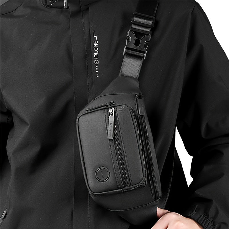 Men's Nylon Hip Bag with Adjustable Strap for Crossbody Wear