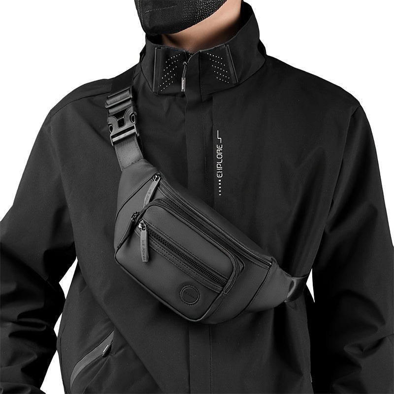 Men's Nylon Hip Bag with Adjustable Strap for Crossbody Wear