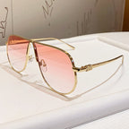 Men’s Oversized Aviator Sunglasses with Gradient Lenses