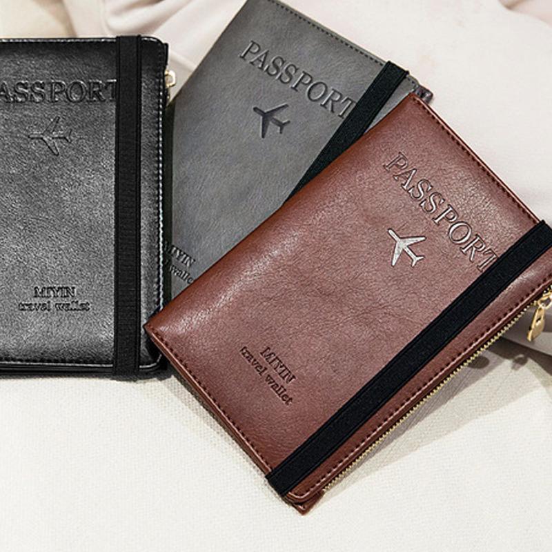 Men’s PU Leather Passport Wallet with RFID Blocking, 11*1.5*17cm