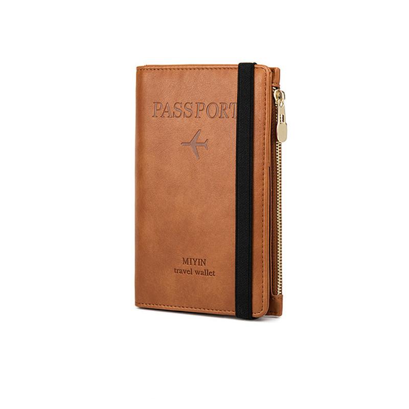 Men’s PU Leather Passport Wallet with RFID Blocking, 11*1.5*17cm