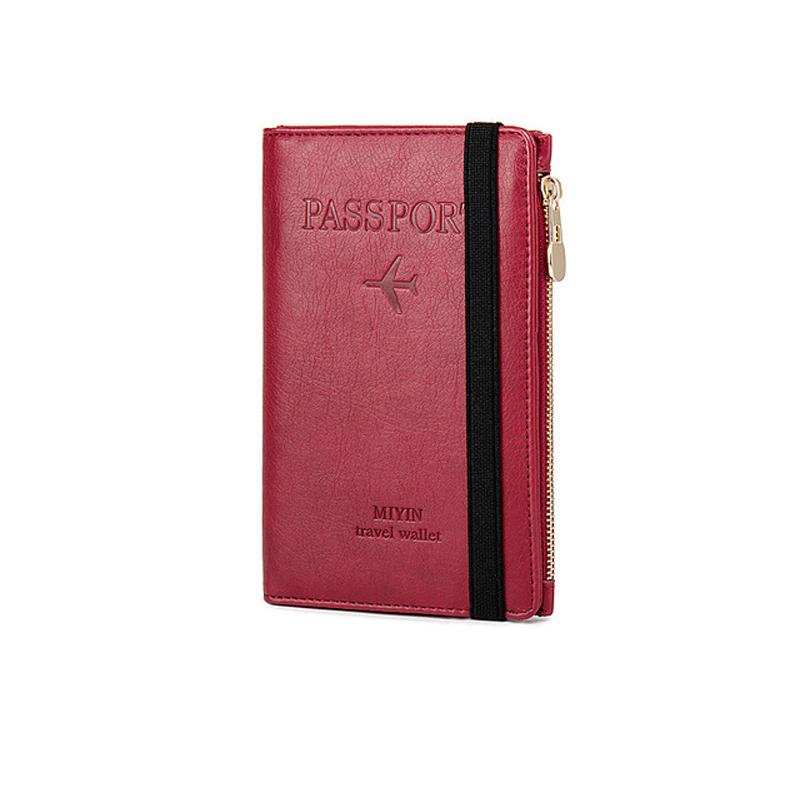 Men’s PU Leather Passport Wallet with RFID Blocking, 11*1.5*17cm