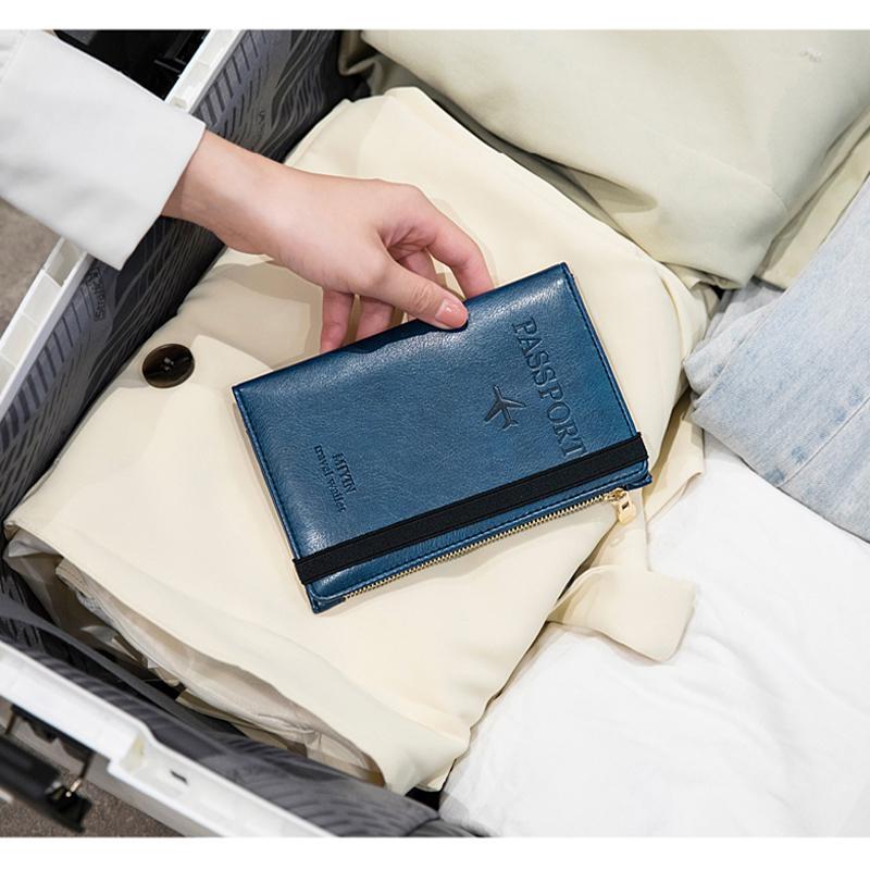 Men’s PU Leather Passport Wallet with RFID Blocking, 11*1.5*17cm
