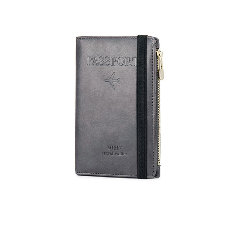 Men’s PU Leather Passport Wallet with RFID Blocking, 11*1.5*17cm
