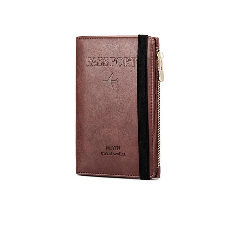 Men’s PU Leather Passport Wallet with RFID Blocking, 11*1.5*17cm