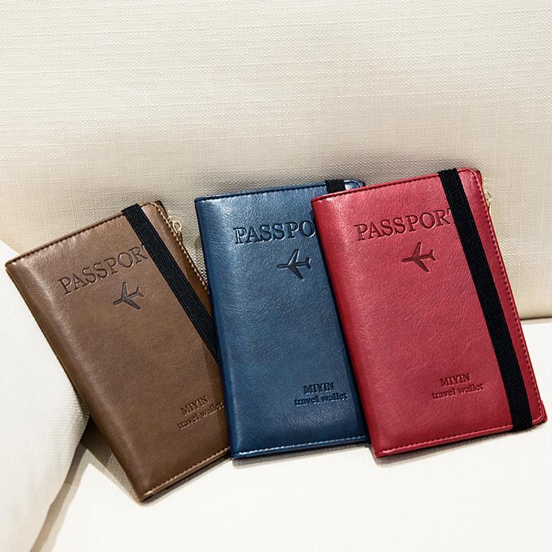 Men’s PU Leather Passport Wallet with RFID Blocking, 11*1.5*17cm