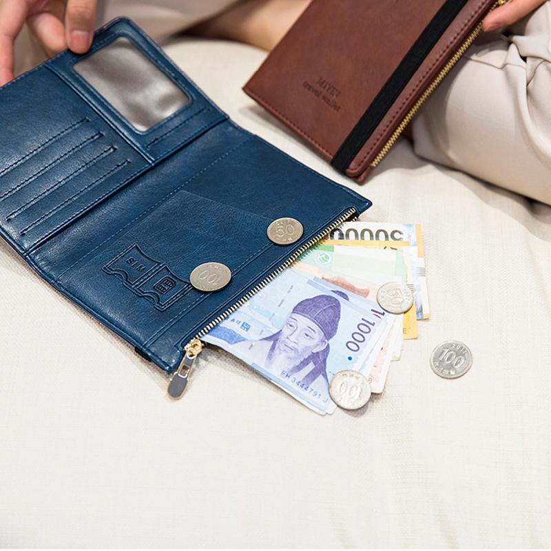 Men’s PU Leather Passport Wallet with RFID Blocking, 11*1.5*17cm