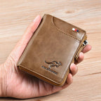 Men’s PU Leather Zip Wallet with 14 Card Slots