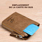 Men’s RFID-Blocking Wallet, PU Leather, 14 Card Slots