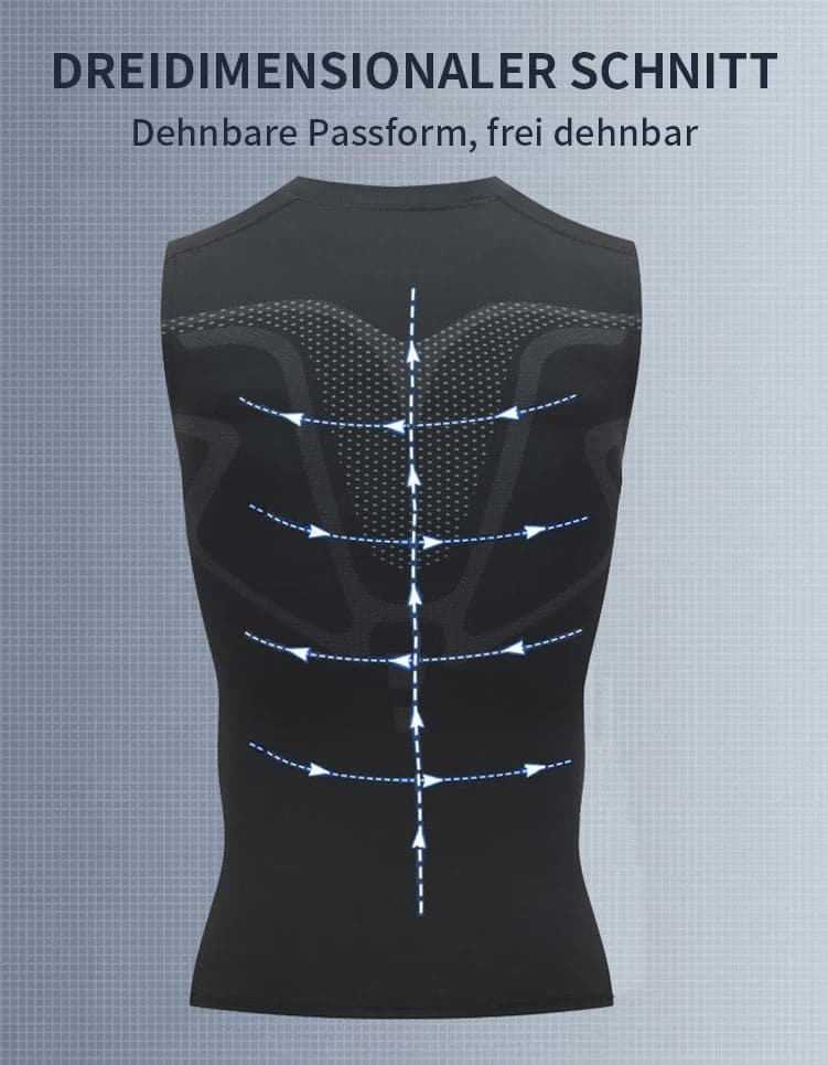 Men's Sleeveless Compression Shaping Vest, 88% Neoprene, 12% Elastane