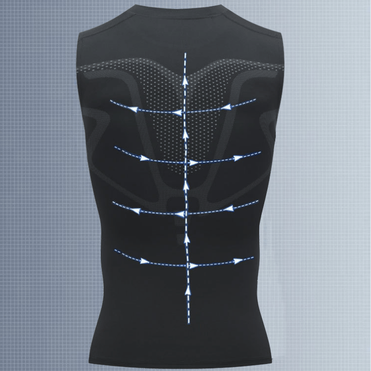 Men's Sleeveless Compression Shaping Vest, 88% Neoprene, 12% Elastane