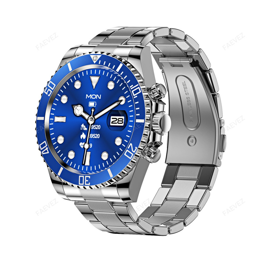 Men’s Smartwatch with 1.28in Touch Screen, Zinc Alloy and Stainless Steel