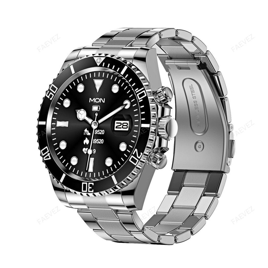 Men’s Smartwatch with 1.28in Touch Screen, Zinc Alloy and Stainless Steel