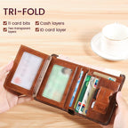 Simple Anti-Theft Wallet for Men - PU Leather, 12 x 9.5 cm, Bi-Fold, view 5