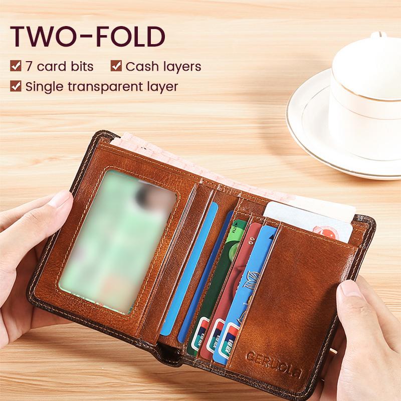 Simple Anti-Theft Wallet for Men - PU Leather, 12 x 9.5 cm, Bi-Fold, view 6
