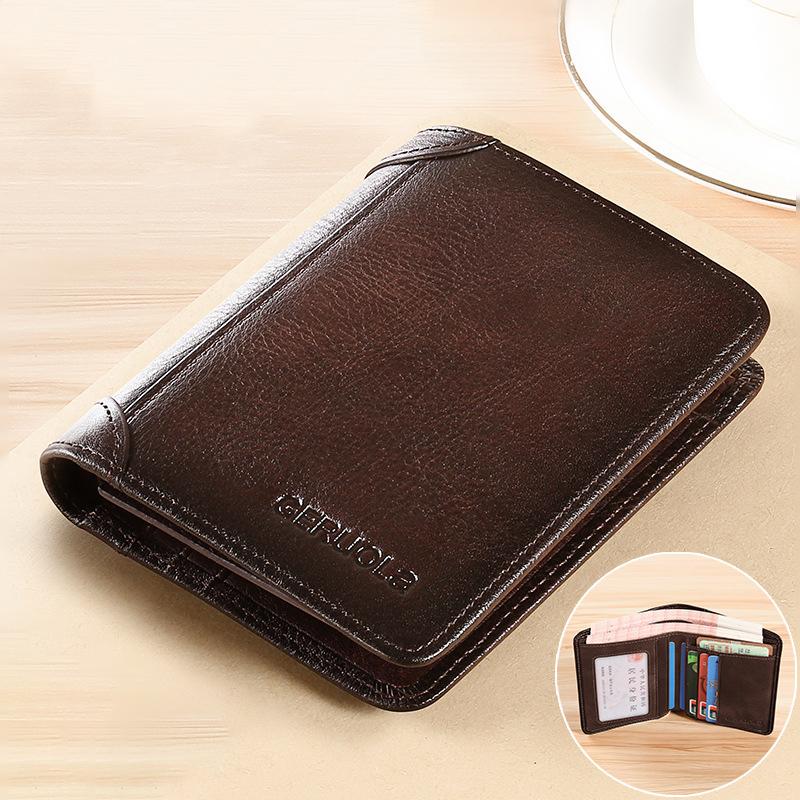Simple Anti-Theft Wallet for Men - PU Leather, 12 x 9.5 cm, Bi-Fold, view 8