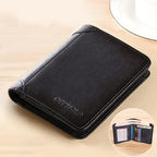 Simple Anti-Theft Wallet for Men - PU Leather, 12 x 9.5 cm, Bi-Fold, view 9