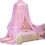 Mesh Bed Canopy Tent with LED Lights and Adjustable Hooks