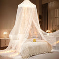 Mesh Bed Canopy Tent with LED Lights and Adjustable Hooks