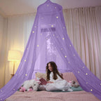 Mesh Bed Canopy Tent with LED Lights and Adjustable Hooks