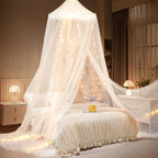 Mesh Bed Canopy Tent with LED Lights and Adjustable Hooks