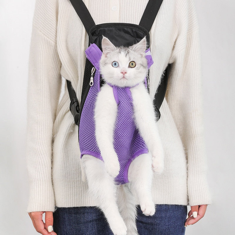 Mesh Pet Travel Carrier Backpack, Nylon, Zip Closure